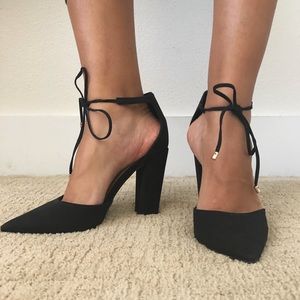 Black pointy toe heels